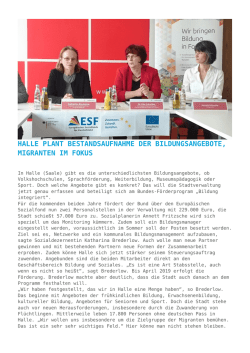 Halle plant Bestandsaufnahme der