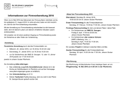 Informationen zur Firmvorbereitung 2016