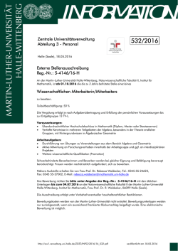 information - Zentrale Universit&auml;tsverwaltung - Martin