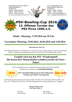 PSV-Bowling-Cup 2016 - Polizeisportverein Pirna 1990 e.V.