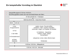Ein beispielhafter Vormittag im &Uuml;berblick