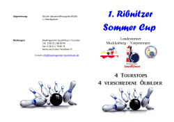 1. Ribnitzer Sommer Cup - Bowlingsport in Rostock
