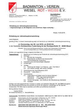 Einladung zur Jahreshauptversammlung - BV Wesel Rot