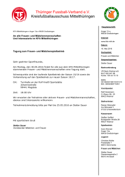 Thüringer Fußball-Verband e - Kreisfußballausschuss Mittelthüringen