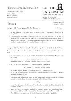 Blatt 4 - Professur für Theoretische Informatik