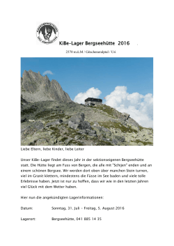 Lagerbrief - Kinderbergsteigen SAC Angenstein