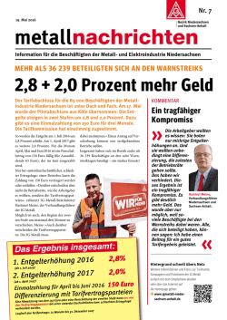 Entgelttabelle - IG Metall Bezirk Niedersachsen und Sachsen