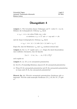 Ubungsblatt 4 - Universität Siegen