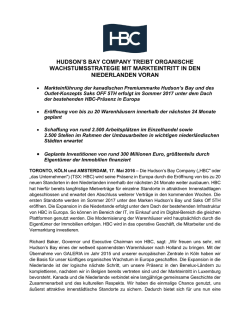 hudson`s bay company treibt organische wachstumsstrategie mit