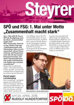 Zeitung Mai 2016 - SPÖ Bezirksorganisation Steyr
