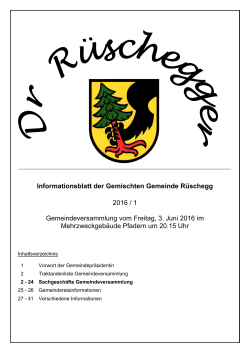 Dr Rüschegger für GV vom 03.06.2016