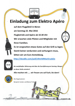 Einladung zum Elektro Apéro