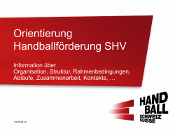 Orientierung Handballförderung SHV