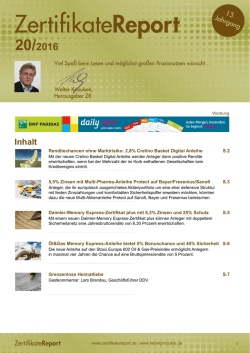 Inhalt - zertifikatereport.de