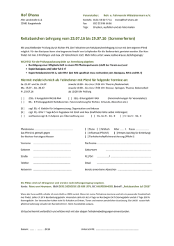 Hof Ohana Reitabzeichen Lehrgang vom 23.07.16 bis 29.07.16