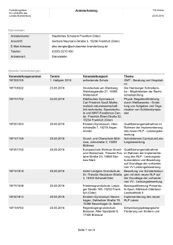 Staatliches Schulamt Frankfurt - FortbildungsNetz