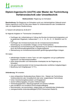 Diplom-Ingenieur/in (Uni/TH) oder Master der Fachrichtung
