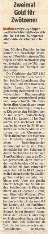 Gold f&uuml;r - TSV 1880 Gera