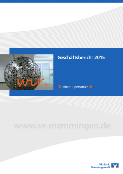 Geschäftsbericht 2015 - VR