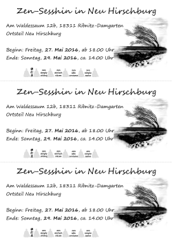 Zen-Sesshin in Neu Hirschburg Zen-Sesshin in - Zen