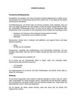 Infoblatt Jordanien Pers&ouml;nliche Notfallapotheke: Grunds&auml;tzlich wird