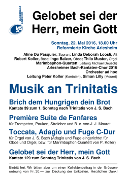 Musik an Trinitatis - Musikschule Arlesheim