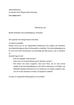 Stadt Riedenburg Zu Händen Herrn Bürgermeister Schneider