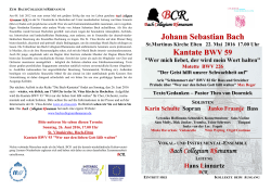 Programm - Bach Collegium Rhenanum