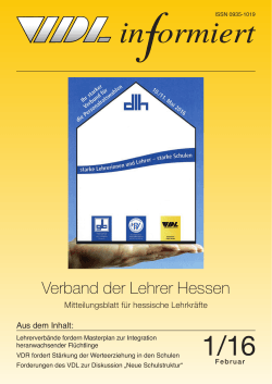 VDL informiert 01/16 - VDL | Verband der Lehrer Hessen