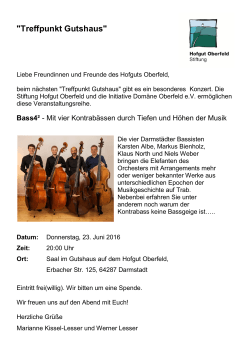 Konzert Bass4 am 23.6.16 - Stiftung Hofgut Oberfeld
