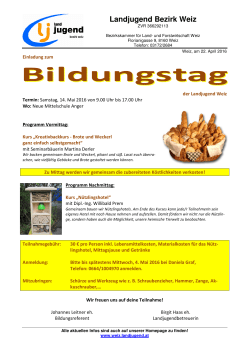 Einladung Bildungstag 14.5.2016
