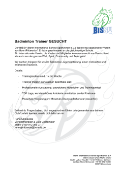 Badminton Trainer GESUCHT