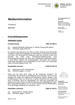 Medieninformation - Polizei Sachsen