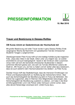 PRESSEINFORMATION 18. Mai 2016 Trauer und - Dessau