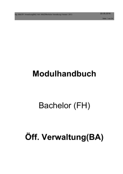 Modulhandbuch Bachelor (FH) Öff. Verwaltung(BA)