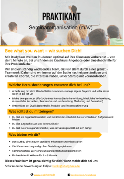 Bee what you want – wir suchen Dich!