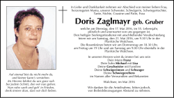 Doris Zaglmayr geb. Gruber