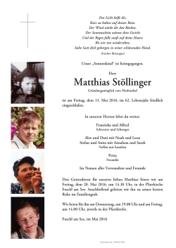 Matthias Stöllinger - Bestattung Lesiak