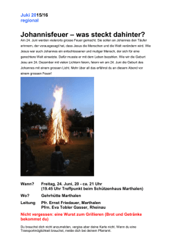 Johannisfeuer &ndash; was steckt dahinter?