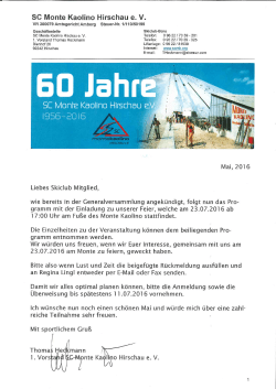 Zur Einladung und Programm 60 Jahr Jubiläumsfeier SC Monte