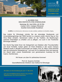 INSTITUT F&Uuml;R ETHNOLOGIE ALUMNI-TAG 1 - Goethe