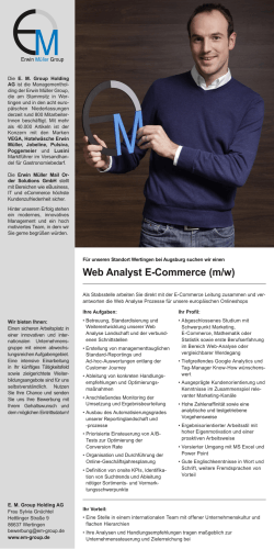 Web Analyst E-Commerce (m/w)