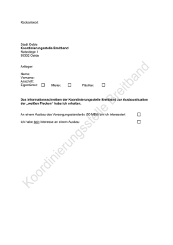 Rückantwort Stadt Oelde Koordinierungsstelle Breitband Ratsstiege