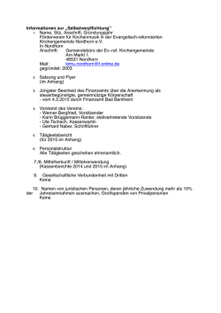 Informationen zur &bdquo;Selbstverpflichtung&ldquo; 1. Name, Sitz, Anschrift
