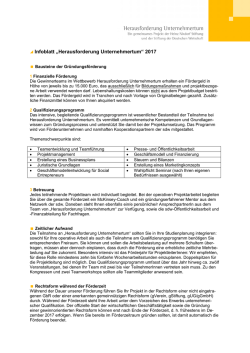 Infoblatt - Herausforderung Unternehmertum