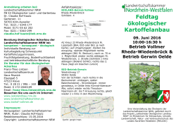 Faltblatt: Feldbegehung ökologischer Kartoffelanbau am 9. Juni