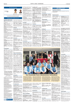 Drei Gemeinden feiern &ouml;kumenischen Gottesdienst