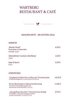 Page 1 WARTBERG RESTAURANT & CAFE × SAISONKARTE – AB