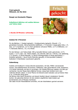 Kalbsfleisch-Bällchen mit weißen Bohnen und Tahina Salat