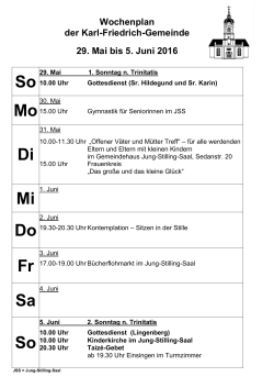 29. Mai bis 5. Juni - Karl-Friedrich